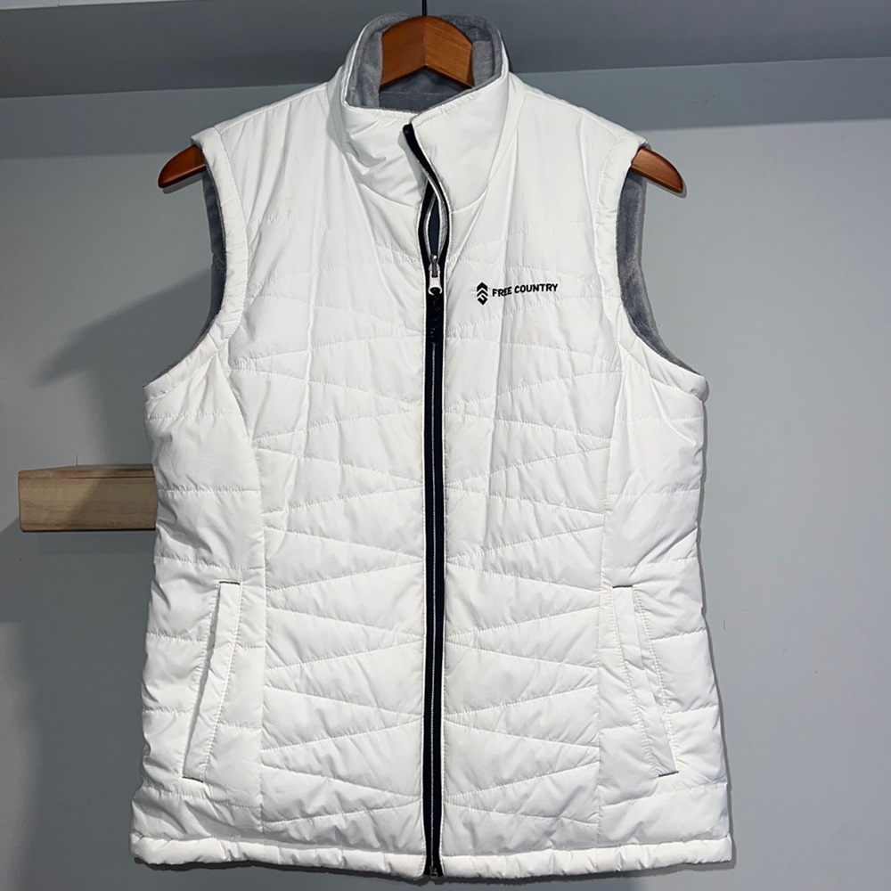Free country fleece‎ white puffer vest new
